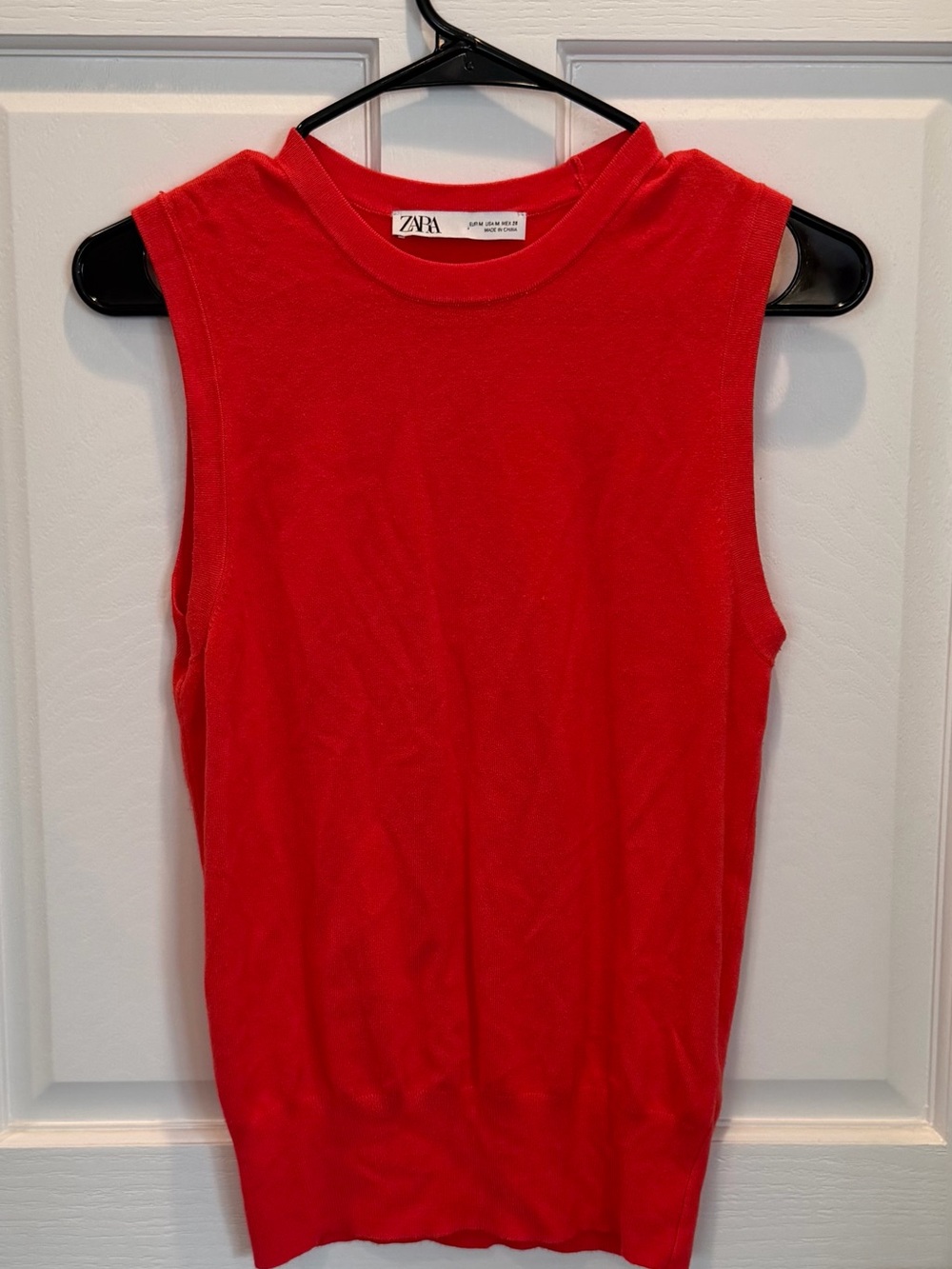 Zara Bright Red Sleeveless Knit Tank